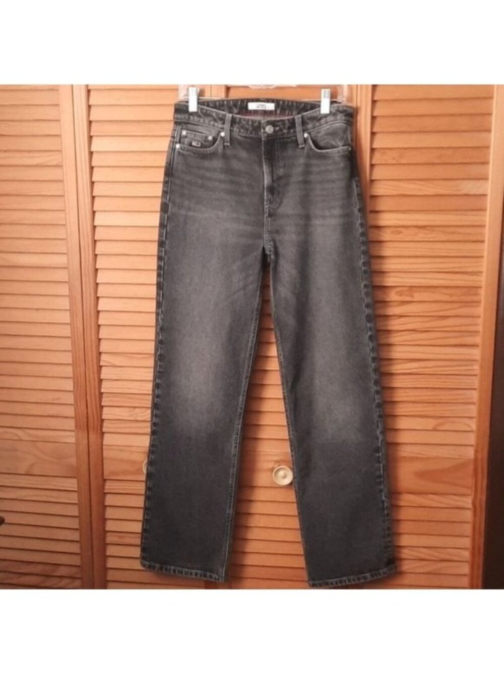 Tommy Hilfiger Black Acid Wash 5 Pocket Sustainable Denim Jeans Size 6